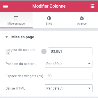 On peut jouer sur la largeur des colonnes depuis l'onglet mise en page